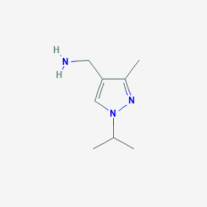 molecular formula C8H15N3 B13269989 C-(1-Isopropyl-3-methyl-1H-pyrazol-4-YL)-methylamine 