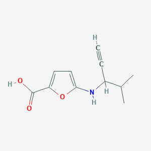 molecular formula C11H13NO3 B13269998 5-[(4-Methylpent-1-yn-3-yl)amino]furan-2-carboxylic acid 