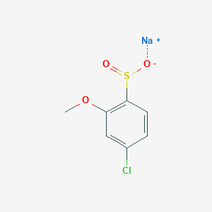 molecular formula C7H6ClNaO3S B13270001 Sodium 4-chloro-2-methoxybenzene-1-sulfinate 