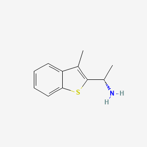 molecular formula C11H13NS B13270003 (1S)-1-(3-methyl-1-benzothiophen-2-yl)ethan-1-amine 