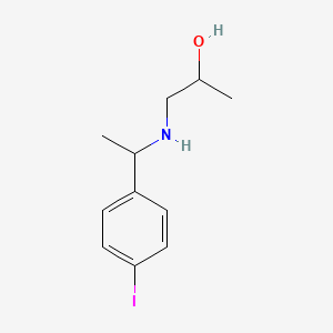 molecular formula C11H16INO B13270017 1-{[1-(4-Iodophenyl)ethyl]amino}propan-2-ol 