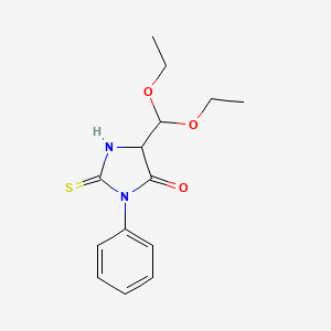 molecular formula C14H18N2O3S B1327002 5-(diethoxymethyl)-2-mercapto-3-phenyl-3,5-dihydro-4H-imidazol-4-one CAS No. 1171634-02-8