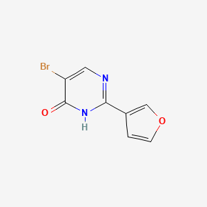 molecular formula C8H5BrN2O2 B13270033 5-Bromo-2-(furan-3-yl)-3,4-dihydropyrimidin-4-one 