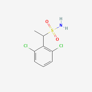 molecular formula C8H9Cl2NO2S B13270038 1-(2,6-Dichlorophenyl)ethane-1-sulfonamide 