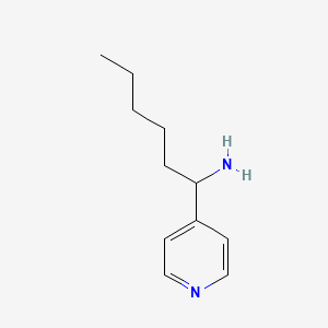 molecular formula C11H18N2 B13270041 1-(Pyridin-4-YL)hexan-1-amine 