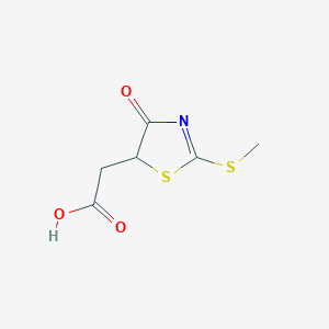 molecular formula C6H7NO3S2 B1327006 [2-(Methylthio)-4-oxo-4,5-dihydro-1,3-thiazol-5-yl]acetic acid CAS No. 1142201-30-6