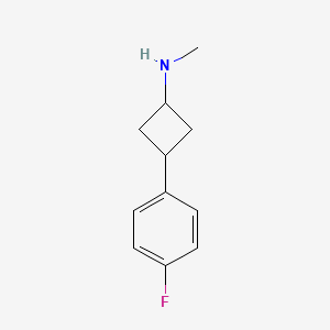 molecular formula C11H14FN B13270078 3-(4-fluorophenyl)-N-methylcyclobutan-1-amine 