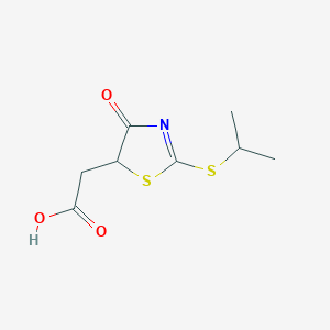 molecular formula C8H11NO3S2 B1327008 [2-(Isopropylthio)-4-oxo-4,5-dihydro-1,3-thiazol-5-yl]acetic acid CAS No. 1142201-36-2