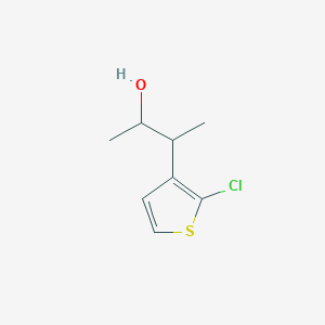 molecular formula C8H11ClOS B13270095 3-(2-Chlorothiophen-3-yl)butan-2-ol 