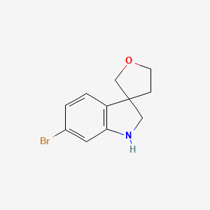 molecular formula C11H12BrNO B13270107 6-Bromo-1,2-dihydrospiro[indole-3,3'-oxolane] 