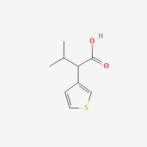 molecular formula C9H12O2S B13270129 3-Methyl-2-(thiophen-3-yl)butanoic acid 