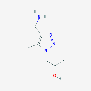 molecular formula C7H14N4O B13270136 1-[4-(Aminomethyl)-5-methyl-1H-1,2,3-triazol-1-yl]propan-2-ol 