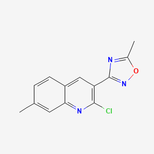 molecular formula C13H10ClN3O B1327019 2-Chloro-7-methyl-3-(5-methyl-1,2,4-oxadiazol-3-yl)quinoline CAS No. 1142201-75-9