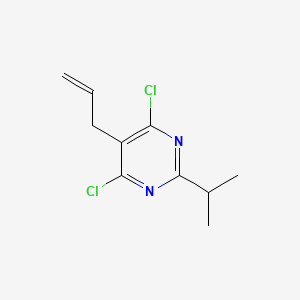 molecular formula C10H12Cl2N2 B13270198 4,6-Dichloro-5-(prop-2-EN-1-YL)-2-(propan-2-YL)pyrimidine 