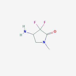 molecular formula C5H8F2N2O B13270203 4-Amino-3,3-difluoro-1-methylpyrrolidin-2-one 