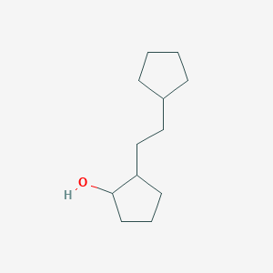 molecular formula C12H22O B13270234 2-(2-Cyclopentylethyl)cyclopentan-1-ol 