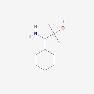 molecular formula C10H21NO B13270271 1-Amino-1-cyclohexyl-2-methylpropan-2-ol 