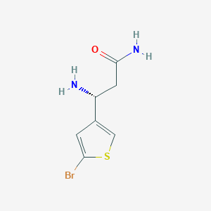 molecular formula C7H9BrN2OS B13270319 (3R)-3-Amino-3-(5-bromothiophen-3-yl)propanamide 