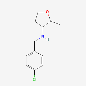 molecular formula C12H16ClNO B13270321 N-[(4-Chlorophenyl)methyl]-2-methyloxolan-3-amine 