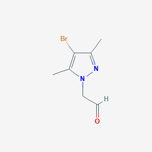molecular formula C7H9BrN2O B1327034 (4-bromo-3,5-dimethyl-1H-pyrazol-1-yl)acetaldehyde CAS No. 1171626-73-5