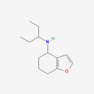 molecular formula C13H21NO B13270373 N-(Pentan-3-yl)-4,5,6,7-tetrahydro-1-benzofuran-4-amine 