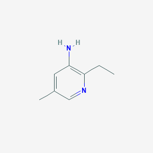 molecular formula C8H12N2 B13270431 2-Ethyl-5-methylpyridin-3-amine 