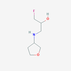 molecular formula C7H14FNO2 B13270445 1-Fluoro-3-[(oxolan-3-yl)amino]propan-2-ol 