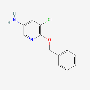 molecular formula C12H11ClN2O B13270455 6-(Benzyloxy)-5-chloropyridin-3-amine 
