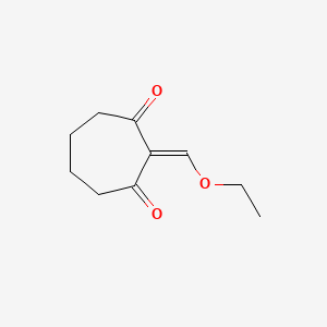 molecular formula C10H14O3 B13270493 2-(Ethoxymethylidene)cycloheptane-1,3-dione 