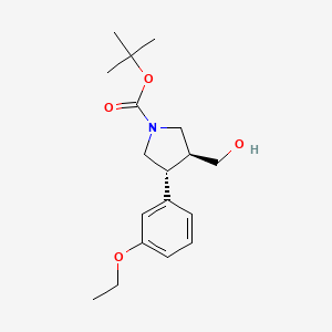 molecular formula C18H27NO4 B1327050 tert-butyl (3R,4S)-3-(3-ethoxyphenyl)-4-(hydroxymethyl)pyrrolidine-1-carboxylate CAS No. 1186654-62-5