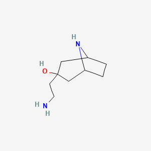 molecular formula C9H18N2O B13270509 3-(2-Aminoethyl)-8-azabicyclo[3.2.1]octan-3-OL 