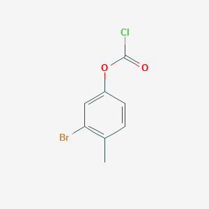 molecular formula C8H6BrClO2 B13270513 3-Bromo-4-methylphenyl chloroformate 