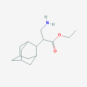 molecular formula C15H25NO2 B13270530 Ethyl 2-(adamantan-2-yl)-3-aminopropanoate 