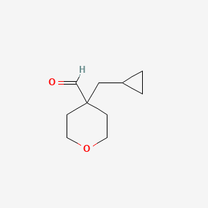 molecular formula C10H16O2 B13270544 4-(Cyclopropylmethyl)oxane-4-carbaldehyde CAS No. 1934436-09-5