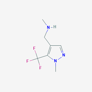 molecular formula C7H10F3N3 B13270549 methyl({[1-methyl-5-(trifluoromethyl)-1H-pyrazol-4-yl]methyl})amine 