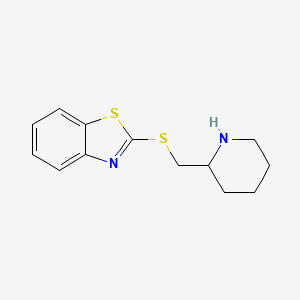 molecular formula C13H16N2S2 B13270563 2-[(Piperidin-2-ylmethyl)sulfanyl]-1,3-benzothiazole 