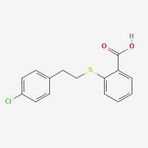 molecular formula C15H13ClO2S B1327059 2-{[2-(4-Chlorophenyl)ethyl]thio}benzoic acid CAS No. 1142202-47-8