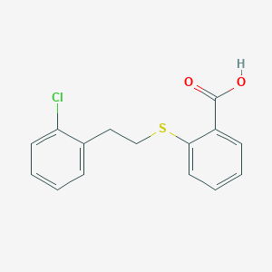 molecular formula C15H13ClO2S B1327060 2-{[2-(2-氯苯基)乙基]硫代}苯甲酸 CAS No. 1142202-49-0