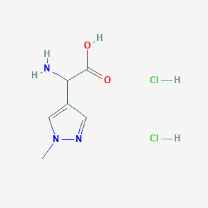 molecular formula C6H11Cl2N3O2 B13270635 2-Amino-2-(1-methyl-1H-pyrazol-4-yl)acetic acid dihydrochloride 