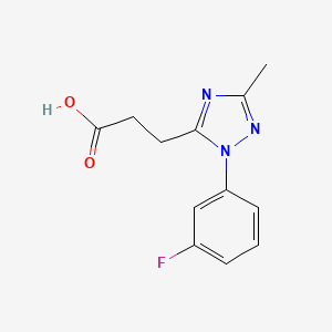 molecular formula C12H12FN3O2 B1327067 3-[1-(3-fluorophenyl)-3-methyl-1H-1,2,4-triazol-5-yl]propanoic acid CAS No. 1142202-58-1