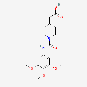 molecular formula C17H24N2O6 B1327069 (1-{[(3,4,5-Trimethoxyphenyl)amino]-carbonyl}piperidin-4-YL)acetic acid CAS No. 1142202-68-3