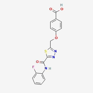 molecular formula C17H12FN3O4S B1327073 4-[(5-{[(2-氟苯基)氨基]羰基}-1,3,4-噻二唑-2-基)甲氧基]苯甲酸 CAS No. 1142202-82-1