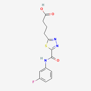 4-(5-{[(3-Fluorophenyl)amino]carbonyl}-1,3,4-thiadiazol-2-yl)butanoic acid