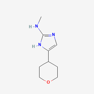 molecular formula C9H15N3O B13270750 N-Methyl-4-(oxan-4-yl)-1H-imidazol-2-amine 