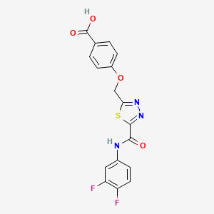 molecular formula C17H11F2N3O4S B1327078 4-[(5-{[(3,4-Difluorophenyl)amino]carbonyl}-1,3,4-thiadiazol-2-yl)methoxy]benzoic acid CAS No. 1142209-54-8