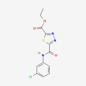 molecular formula C12H10ClN3O3S B1327079 Ethyl 5-{[(3-chlorophenyl)amino]carbonyl}-1,3,4-thiadiazole-2-carboxylate CAS No. 1142209-74-2