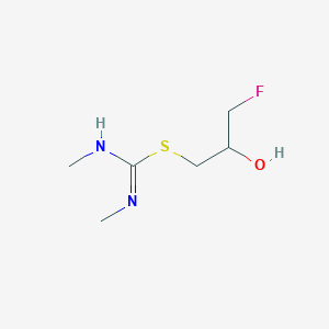 molecular formula C6H13FN2OS B13270816 1-[(N,N'-Dimethylcarbamimidoyl)sulfanyl]-3-fluoropropan-2-ol 