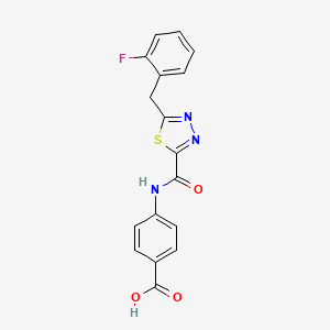 molecular formula C17H12FN3O3S B1327084 4-({[5-(2-氟苄基)-1,3,4-噻二唑-2-基]-羰基}氨基)苯甲酸 CAS No. 1142210-12-5