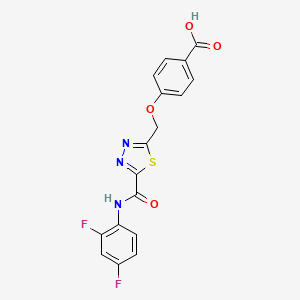 molecular formula C17H11F2N3O4S B1327085 4-[(5-{[(2,4-Difluorophenyl)amino]carbonyl}-1,3,4-thiadiazol-2-yl)methoxy]benzoic acid CAS No. 1142210-22-7