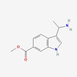 molecular formula C12H14N2O2 B13270869 Methyl 3-(1-aminoethyl)-1H-indole-6-carboxylate 